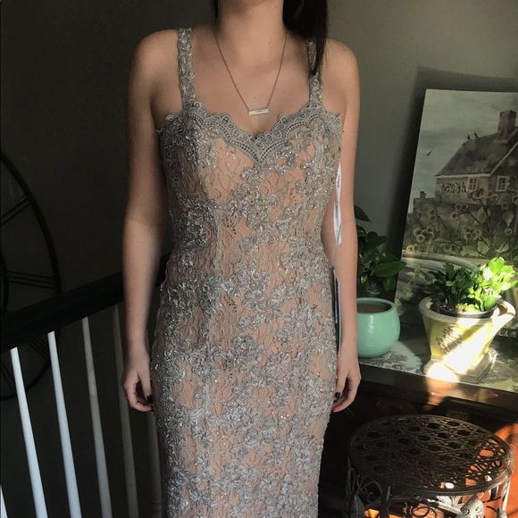 Jovani Gown with Lace Overlay - Picture 4 of 8